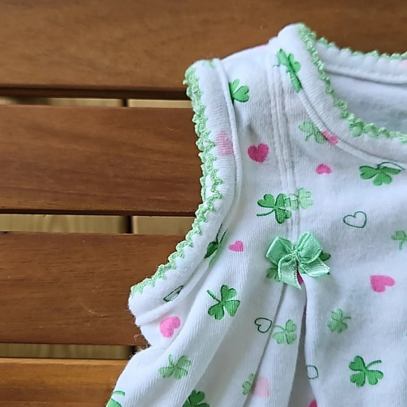 Carter's Just One Year Clover Kiss Me Romper Baby Girls 3M - Picture 5 of 9